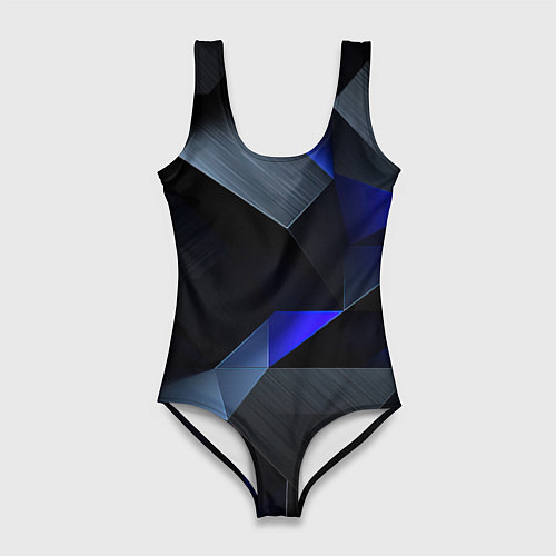 Женский купальник-боди Black blue abstract / 3D-принт – фото 1