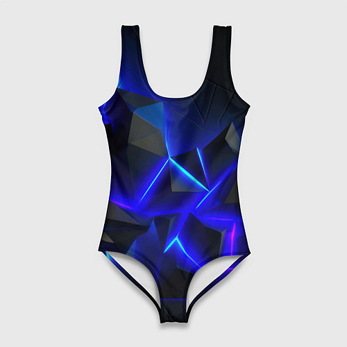 Женский купальник-боди Разлом плит из неона / 3D-принт – фото 1