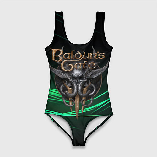 Женский купальник-боди Baldurs Gate 3 dark green / 3D-принт – фото 1