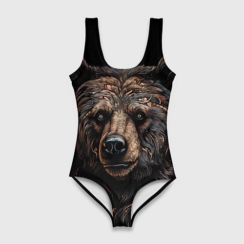 Женский купальник-боди Медведь крупный / 3D-принт – фото 1