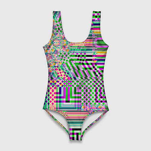 Женский купальник-боди Геометрическая абстракция ультра / 3D-принт – фото 1