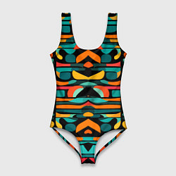 Женский купальник-боди Абстрактный красочный паттерн - мода