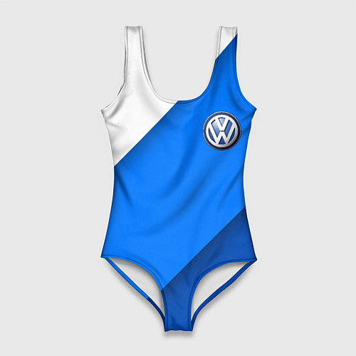 Женский купальник-боди Volkswagen - голубые линии / 3D-принт – фото 1