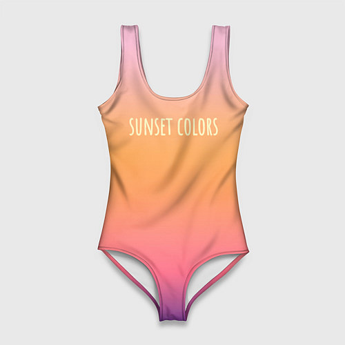 Женский купальник-боди Sunset colors градиент / 3D-принт – фото 1