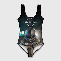 Купальник-боди 3D женский Starfield astronaut, цвет: 3D-принт