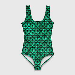 Купальник-боди 3D женский Кожа изумрудного дракона, цвет: 3D-принт