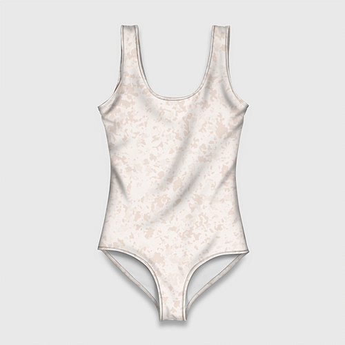 Женский купальник-боди Бежевый паттерн пятна / 3D-принт – фото 1