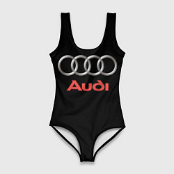 Женский купальник-боди Audi sport на чёрном