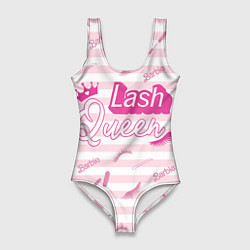 Женский купальник-боди Lash queen - pink Barbie pattern