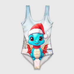 Купальник-боди 3D женский Ветрокрылый дракон удачи, цвет: 3D-принт