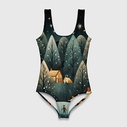Женский купальник-боди Зимняя страна чудес