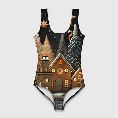 Женский купальник-боди Новогодняя ночь 2024 / 3D-принт – фото 1