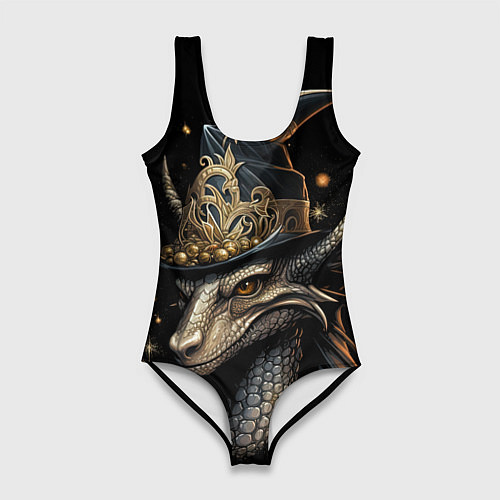 Женский купальник-боди Дракон новогоднего волшебства / 3D-принт – фото 1