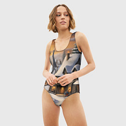 Купальник-боди 3D женский Необыкновенные приключения под новый год, цвет: 3D-принт — фото 2