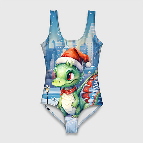 Женский купальник-боди Морозный дракон / 3D-принт – фото 1