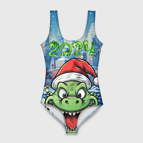 Женский купальник-боди Маленький дракон Грин / 3D-принт – фото 1
