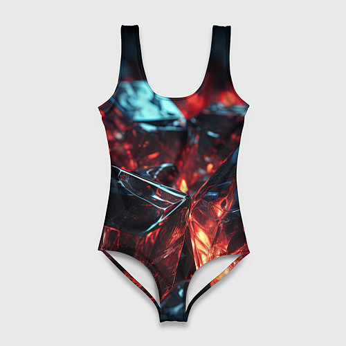Женский купальник-боди Прозрачные абстрактные камни / 3D-принт – фото 1