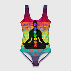 Купальник-боди 3D женский Символ кундалини йоги - чакры исцеления, цвет: 3D-принт