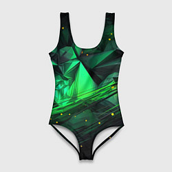 Женский купальник-боди Абстрактный лабиринт зелени