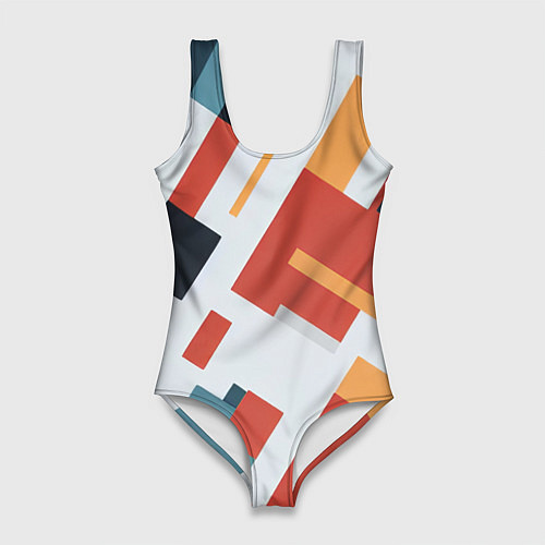 Женский купальник-боди Геометрический узор - нейросеть / 3D-принт – фото 1