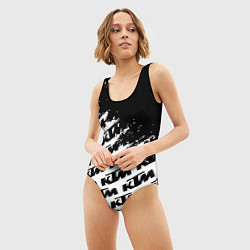 Купальник-боди 3D женский KTU краски черные, цвет: 3D-принт — фото 2