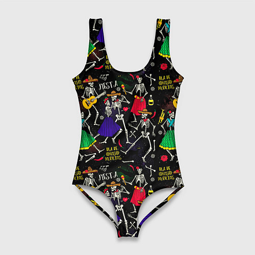 Женский купальник-боди Dia de los muertos / 3D-принт – фото 1