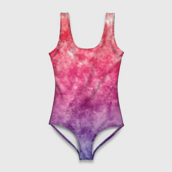 Купальник-боди 3D женский Абстракция - сине-красные облака, цвет: 3D-принт