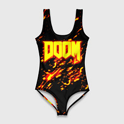 Купальник-боди 3D женский Doom огненный стиль ад марса, цвет: 3D-принт