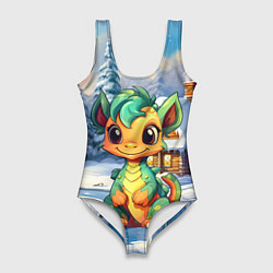 Женский купальник-боди Крошечный дракон зимы 2024