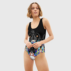 Купальник-боди 3D женский Узор цветочный сказочный, цвет: 3D-принт — фото 2