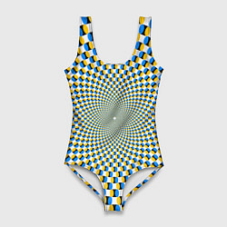 Купальник-боди 3D женский Оптическая иллюзия арт, цвет: 3D-принт