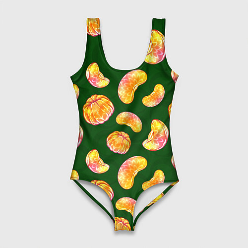 Женский купальник-боди Мандариновые дольки / 3D-принт – фото 1