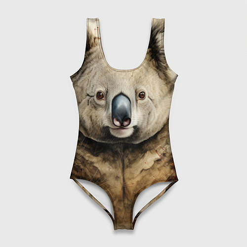 Женский купальник-боди Коала в стиле диаграмм Давинчи / 3D-принт – фото 1