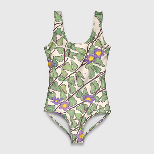 Женский купальник-боди Клематис / 3D-принт – фото 1