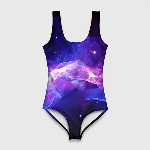 Женский купальник-боди Фиолетовый туман в движении / 3D-принт – фото 1