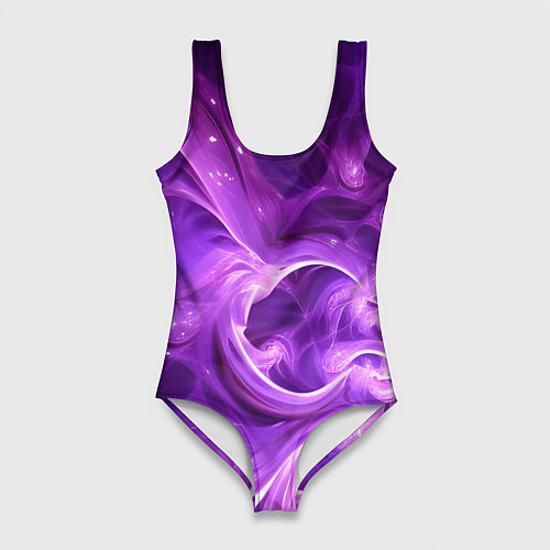 Женский купальник-боди Фиолетовая фрактальная абстракция / 3D-принт – фото 1