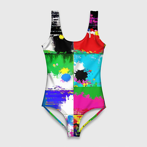 Женский купальник-боди Абстракция - пэчворк / 3D-принт – фото 1