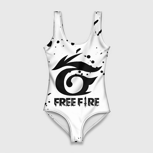 Женский купальник-боди Freefire черные краски / 3D-принт – фото 1