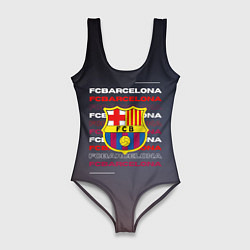 Купальник-боди 3D женский Логотип футбольный клуб Барселона, цвет: 3D-принт
