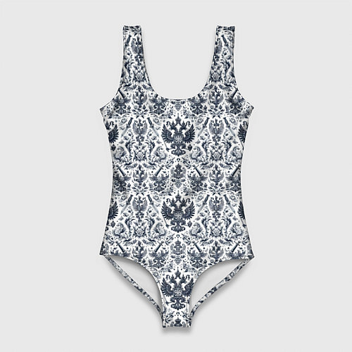 Женский купальник-боди Греб России паттерн / 3D-принт – фото 1