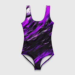 Купальник-боди 3D женский Чёрная и розовая буря, цвет: 3D-принт