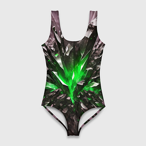 Женский купальник-боди Драгоценный камень зелёный / 3D-принт – фото 1