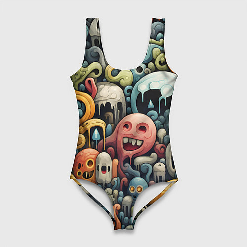 Женский купальник-боди Странная абстракция / 3D-принт – фото 1