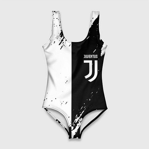 Женский купальник-боди Juventus краски чёрнобелые / 3D-принт – фото 1