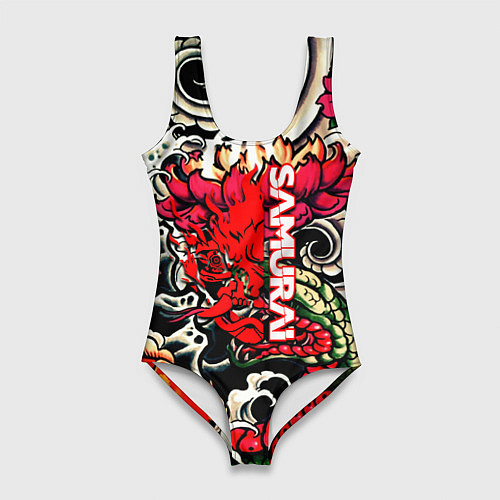 Женский купальник-боди Samurai татуировки / 3D-принт – фото 1