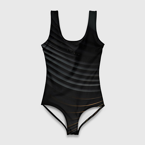 Женский купальник-боди Черный стильный цвет / 3D-принт – фото 1