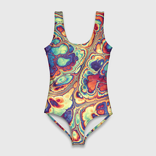 Женский купальник-боди Абстрактный разноцветный паттерн / 3D-принт – фото 1