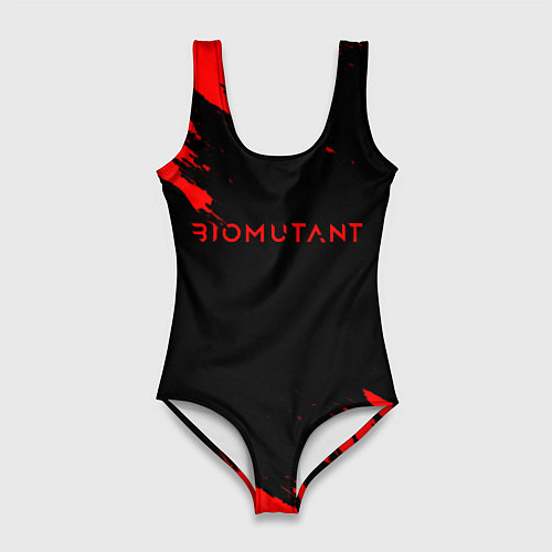 Женский купальник-боди Биомутант краски красные / 3D-принт – фото 1