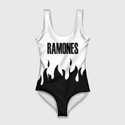 Женский купальник-боди Ramones fire black rock