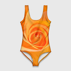 Купальник-боди 3D женский Оранжевая роза - woman, цвет: 3D-принт